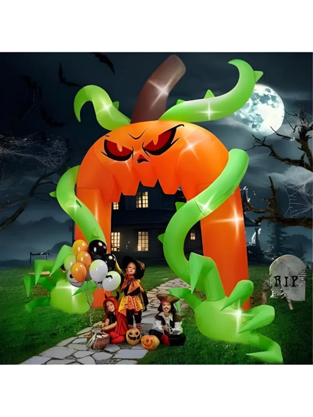 12FT Halloween Archway Inflatables, Giant Pumpkin Arch Inflatable